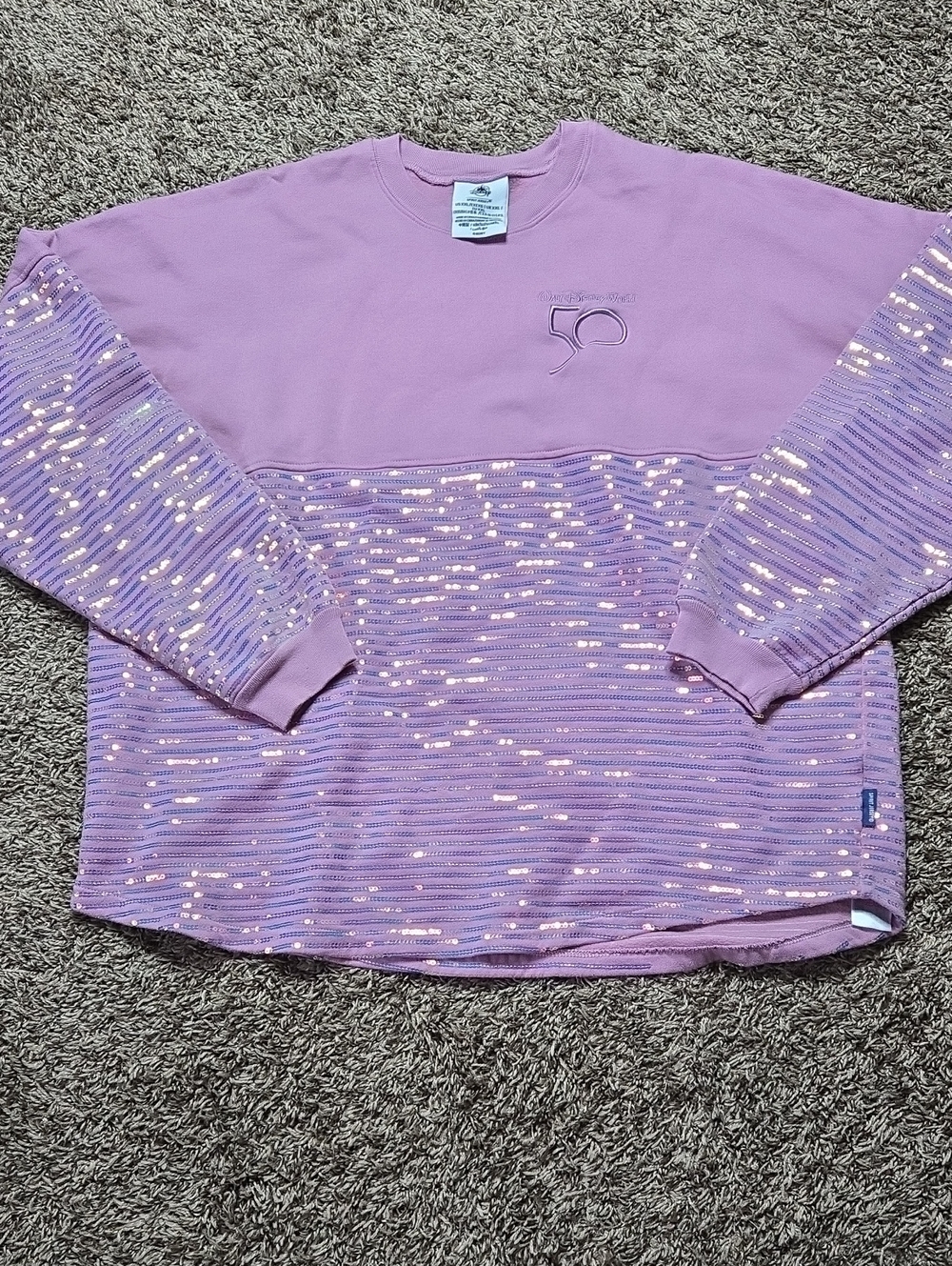 Walt Disney World 50 XXL Plus Size Spirit Jersey Sweater Sweatshirt Sequin Top